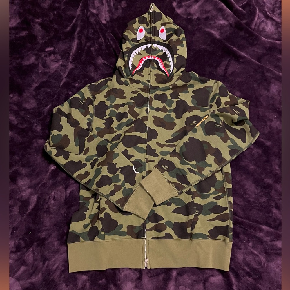 Bape 1st full zip camo hoodie Sz.L